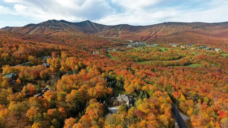 Autumn around the house, with Killington beyond.
